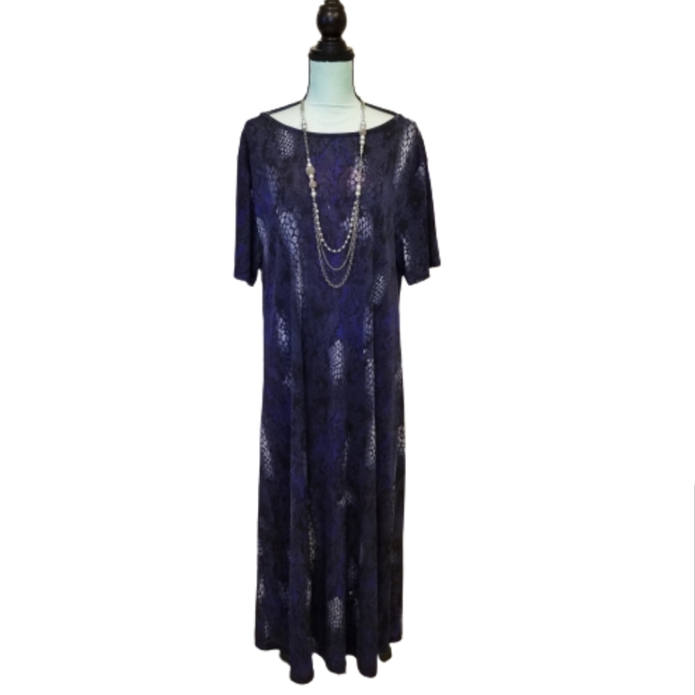 Scene 1 Vintage Snake Print Low Back Maxi Dress 1X